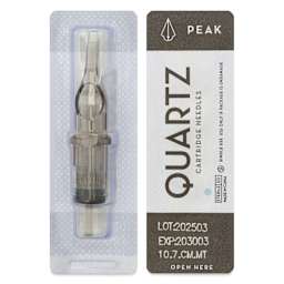 Peak Quartz Curved Magnum Medium Taper Tattoo Needle Cartridges - #10, 7 Needles, Pkg of 20, single needle packaging