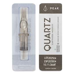 Peak Quartz Curved Magnum Medium Taper Tattoo Needle Cartridges - #10, 11 Needles, Pkg of 20, single needle packaging