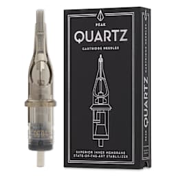 Peak Quartz Curved Magnum Medium Taper Tattoo Needle Cartridges - #10, 11 Needles, Pkg of 20, needle and packaging
