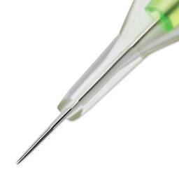 Peak Stellar Round Liner Long Taper Tattoo Needle Cartridges - #10, 3 Needles, Pkg of 20, close-up of needle