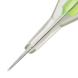 Peak Stellar Round Liner Long Taper Tattoo Needle Cartridges - #12, 3 Needles, Pkg of 20, close-up of needle