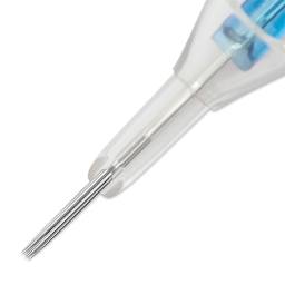 Peak Stellar Round Shader Extra Long Taper Tattoo Needle Cartridges - #10, 7 Needles, Pkg of 20, close-up of needle