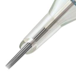 Peak Stellar Round Shader Extra Long Taper Tattoo Needle Cartridges - #12, 11 Needles, Pkg of 20, close-up of needle