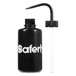 Saferly Squeeze Washer Bottle - Black, 250 ml, lid off
