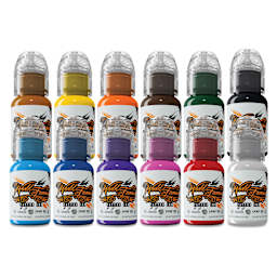 World Famous Tattoo Inks and Sets - Set of 12, Must Haves, 0.5 oz bottles