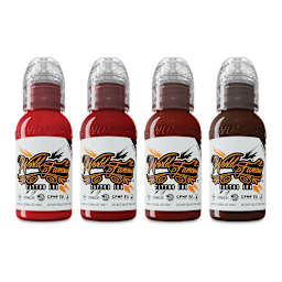 World Famous Tattoo Inks and Sets - Set of 4, Maks Kornev's Blood Color, 1 oz bottles