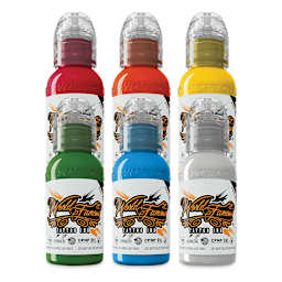 World Famous Tattoo Inks and Sets - Set of 6, Sample, 1 oz bottles