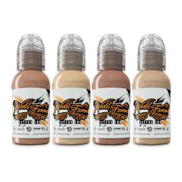 World Famous Tattoo Inks and Sets - Set of 4, Alex Santucci Cover-Up, 1 oz bottles