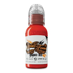 World Famous Tattoo Ink - Red Hot, 1 oz bottle