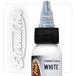 Eternal Ink Tattoo Ink - White, 1 oz bottle and swatch