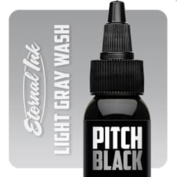 Eternal Ink Pitch Black Gray Wash Tattoo Ink - Light Gray, 1 oz bottle with swatch