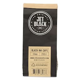 TatSoul Jet Black Ink Caps - 10 mm, Pkg of 500, back of packaging