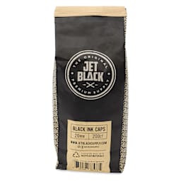 TatSoul Jet Black Ink Caps - 20 mm, Pkg of 500, back of packaging