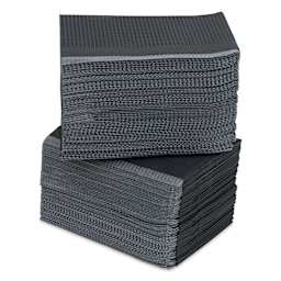 TatSoul Jet Black 4-Ply Lap Cloths - 13" x 18", Black, Pkg of 500, two stacks of cloths