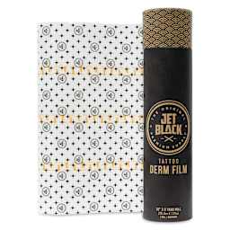 Tatsoul Jet Black Derm Film - 10" x 8 yd Roll, roll and packaging