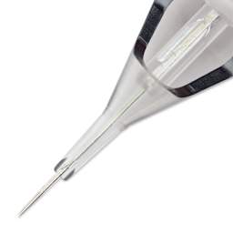 TatSoul Envy Standard Round Liner Extra Tight Long Taper Tattoo Needle Cartridge - #12, 3 Needles, Pkg of 10, close-up of needle