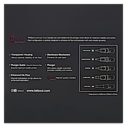 Transparent Housing. Plunger Guide. Enhanced Ink Flow. Membrane Mechanism. Plunger. Highest Quality Needles.