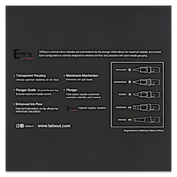 Transparent Housing. Plunger Guide. Enhanced Ink Flow. Membrane Mechanism. Plunger. Highest Quality Needles.