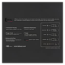 Transparent Housing. Plunger Guide. Enhanced Ink Flow. Membrane Mechanism. Plunger. Highest Quality Needles.