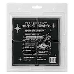 Clear Skinz Practice Skin - 3" Square, Pkg of 4, back of packaging