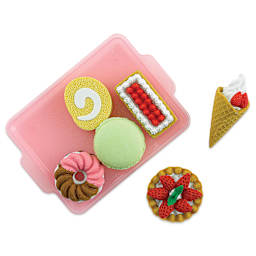 Iwako Japanese Puzzle Eraser Set (top view, with ice cream cone and pie removed from tray)