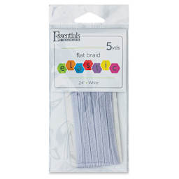 Essentials by Leisure Arts Flat Braid Elastic - .24" x 5 yds, White (In packaging)