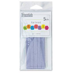 Essentials by Leisure Arts Flat Braid Elastic - .31" x 5 yds, White (In packaging)