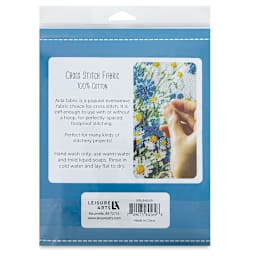 Essentials by Leisure Arts Aida Cloth - White, 30" x 36", Sheet (Back of packaging)