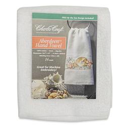 Charles Craft Aberdeen Hand Towel - White, 16-1/2" x 27" (In packaging)