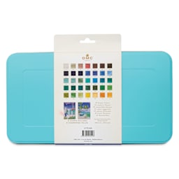 DMC Mouliné Special Collector’s Blue Tin Embroidery Floss - Set of 35, Scenic Colors back of packaging