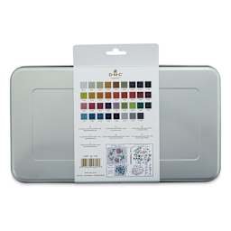 DMC Mouliné Étoile Collector’s Tin Embroidery Floss Set - Set of 35, Assorted Colors (Back of tin)