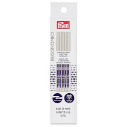 Prym Ergonomics Double Point Knitting Needle Set - Size 6, Set of 5, 6"