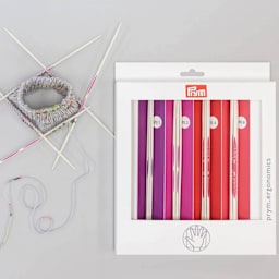Double Point Knitting Needle Set - Assorted, Set of 4 (Demonstration of needles next to packaging)