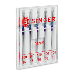 Singer Sewing Machine Needles - Denim, 100, Pkg of 5 inside case