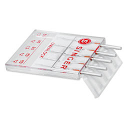 Singer Sewing Machine Needles - Overlock, 80/12, Pkg of 5, inside of carrying case with lid open