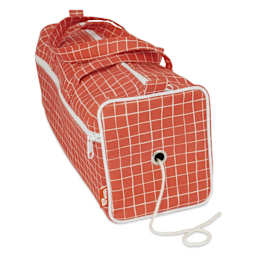 Prym Dachshund Needlework Bag - view of yarn opening grommet on one side