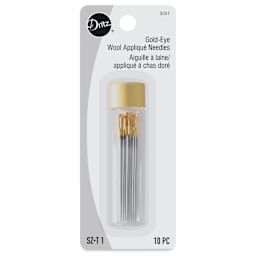 Dritz Gold-Eye Wool Applique Needles, in packaging