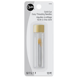 Dritz Gold-Eye Easy Threading Needles, in packaging