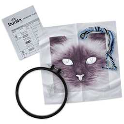 Bucilla Photographic Fabric Stamped Embroidery Kit - Cat Eyes contents