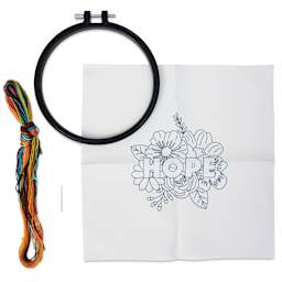 Bucilla Stamped Embroidery Kit - Hope contents