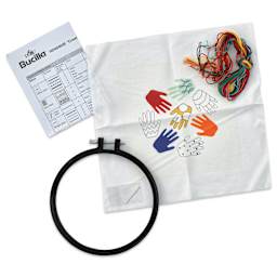 Bucilla Full Color Fabric Stamped Embroidery Kit - Creative Hands contents