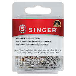 Singer Assorted Safety Pins - Pkg of 225, front of the packaging