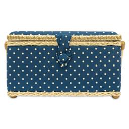 Singer Large Sewing Basket - Polka Dot, 11-3/4"W x 6"H x 8"D, front of basket