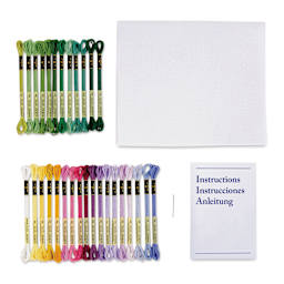 DMC The Designer Collection Cross Stitch Kit contents