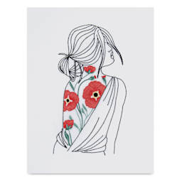 “Portrait with Poppies” by Joanna Hateley, Beginner - finished