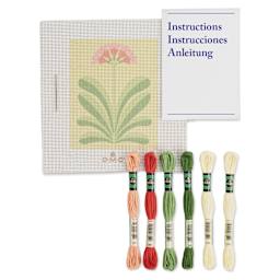 DMC The Designer Collection Easy Tapestry & Needlepoint Kit - Forest Lily, contents