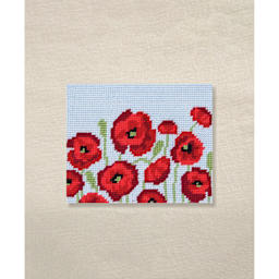 DMC The Designer Collection Easy Tapestry & Needlepoint Kit - Poppy Field, canvas
