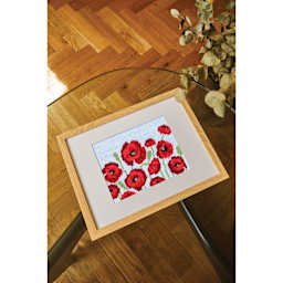 DMC The Designer Collection Easy Tapestry & Needlepoint Kit - Poppy Field, on table