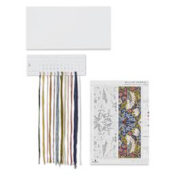 DMC The Museum Collection Cross Stitch Bookmark Kit - "Strawberry Thief" by William Morris - contents