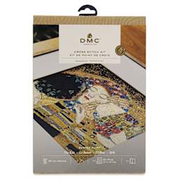 DMC The Museum Collection Cross Stitch Kit - “The Kiss” by Gustav Klimt, front of packaging